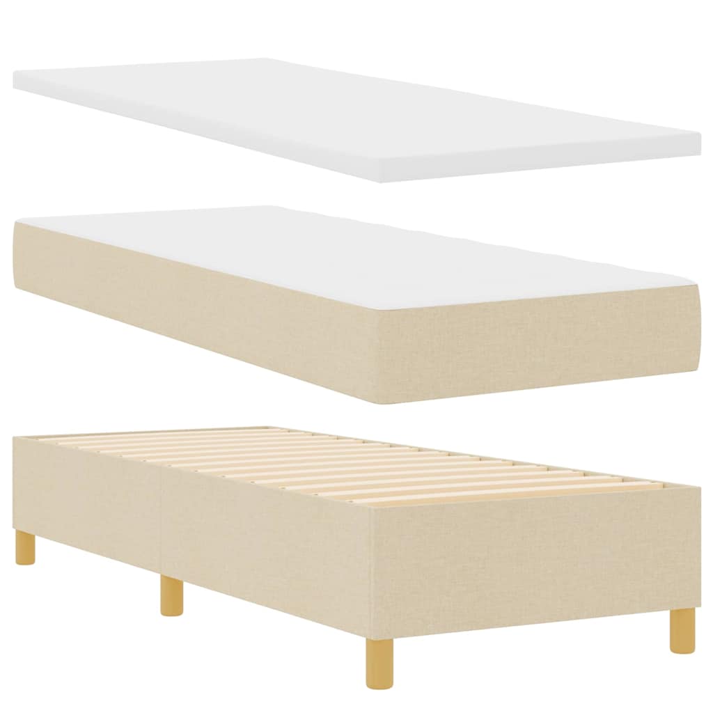 Box spring seng med LED-lysstrimler Creme 80 x 200 cm Stof