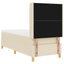 Box spring seng med LED-lysstrimler Creme 80 x 200 cm Stof