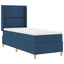 Box spring seng med LED-lysstrimler Blå 80 x 200 cm Stof