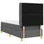 Box spring seng med LED-lysstrimler Grå 90 x 190 cm Stof