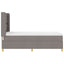 Box spring seng med LED-lysstrimler Gråbrun 100 x 200 cm Stof