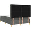 Box spring seng med LED-lysstrimler Grå 140 x 200 cm Stof