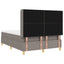 Box spring seng med LED-lysstrimler Gråbrun 140 x 200 cm Stof