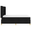Box spring seng med LED-lysstrimler Sort 160 x 200 cm Stof