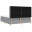 Box spring seng med LED-lysstrimler Lysegrå 180 x 200 cm Stof