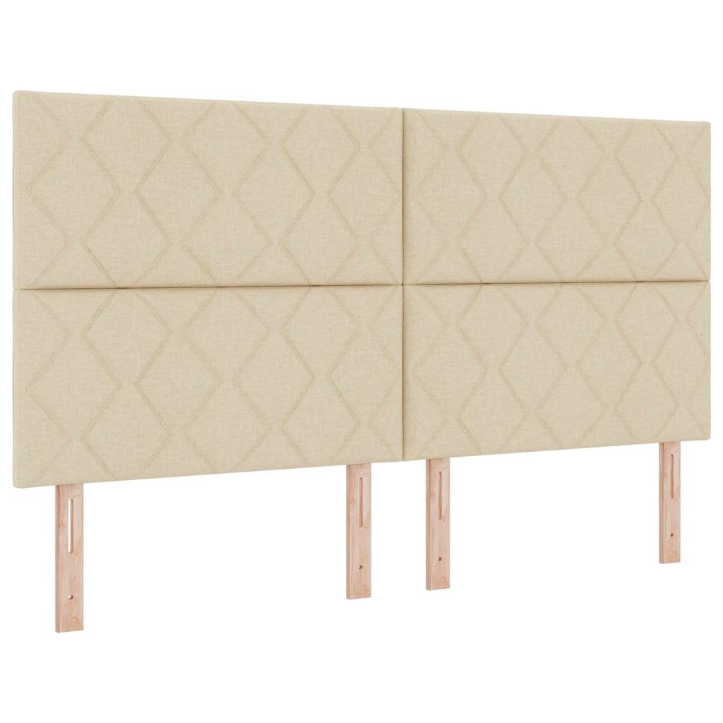 Box spring seng med LED-lysstrimler Creme 180 x 200 cm Stof