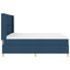 Box spring seng med LED-lysstrimler Blå 180 x 200 cm Stof