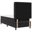 Box spring seng med madras med LED Sort 100 x 200 cm Fløjl