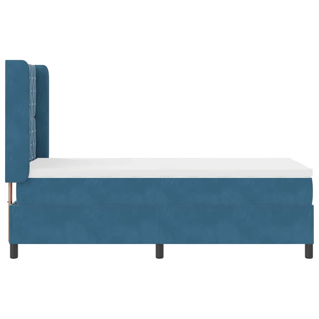 Box spring seng med madras med LED Blå 100 x 200 cm Fløjl