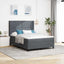Box spring seng med madras med LED Mørkegrå 160 x 200 cm Fløjl