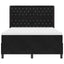 Box spring seng med madras med LED Sort 160 x 200 cm Fløjl
