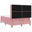 Box spring seng med madras med LED Lyserød 160 x 200 cm Fløjl