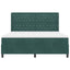 Box spring seng med madras med LED Mørkegrøn 180 x 200 cm Fløjl