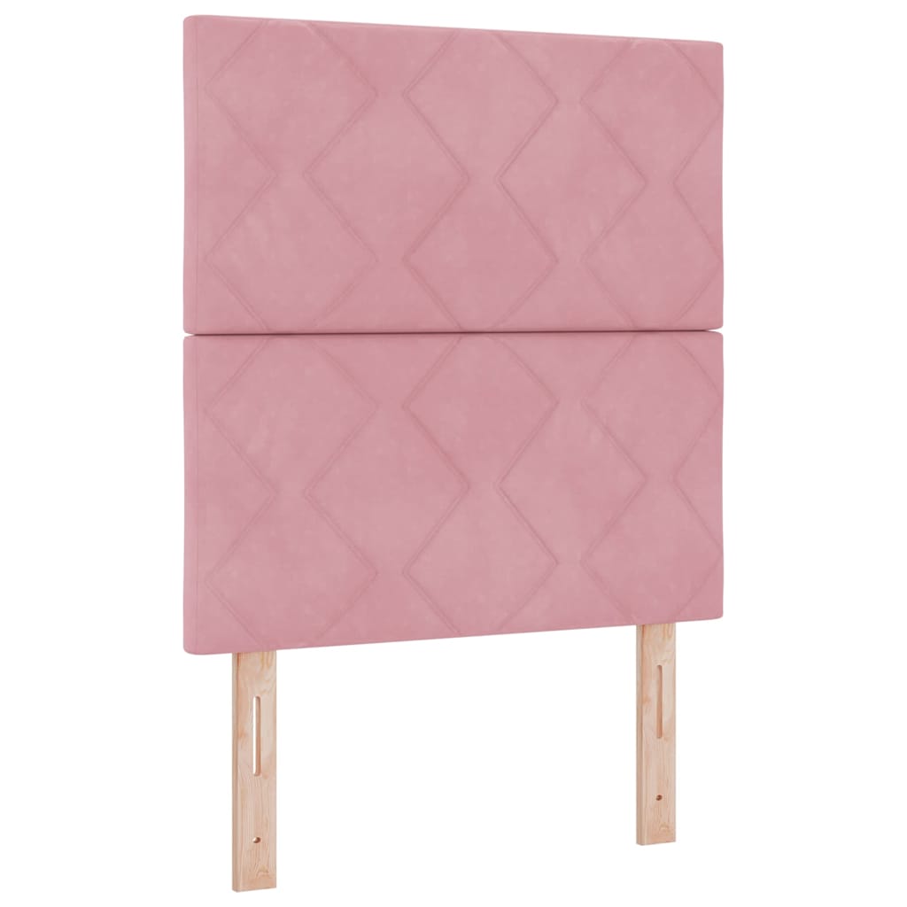 Box spring seng med LED-lysstrimler Lyserød 80 x 200 cm Fløjl