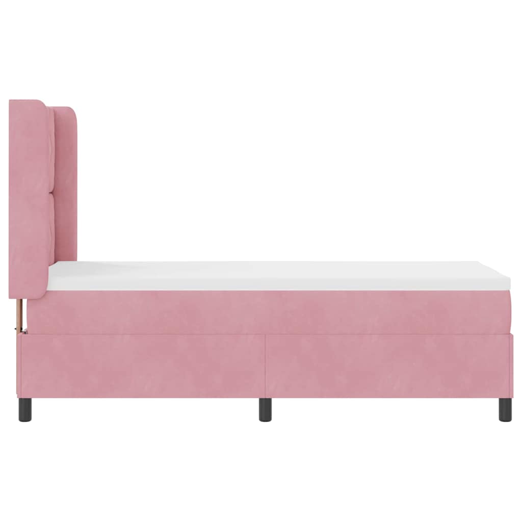 Box spring seng med LED-lysstrimler Lyserød 80 x 200 cm Fløjl