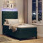 Box spring seng med hovedgærde Mørkegrøn 100 x 200 cm Fløjl
