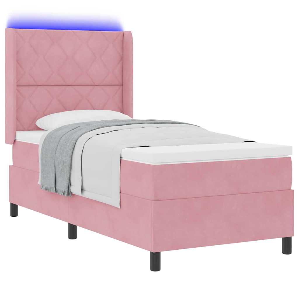 Box spring seng Lyserød 100 x 200 cm Fløjl