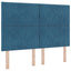 Box spring seng med LED-lysstrimler Blå 160 x 200 cm Fløjl