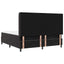 Box spring seng med LED-lysstrimler Sort 180 x 200 cm Fløjl