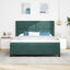 Box spring seng med hovedgærde Mørkegrøn 180 x 200 cm Fløjl