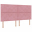 Box spring seng med LED-lysstrimler Lyserød 180 x 200 cm Fløjl