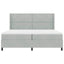Box spring seng med LED-lysstrimler Lysegrå 200 x 200 cm Fløjl