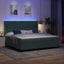Box spring seng med hovedgærde Mørkegrøn 200 x 200 cm Fløjl