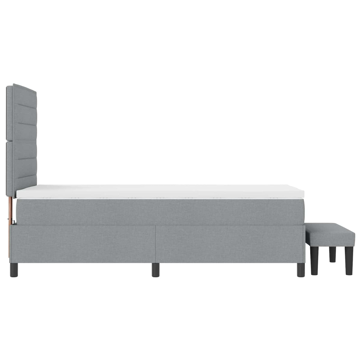 Box spring seng med hovedgærde Lysegrå 80 x 200 cm Stof
