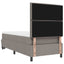 Box spring seng med hovedgærde Gråbrun 80 x 200 cm Stof
