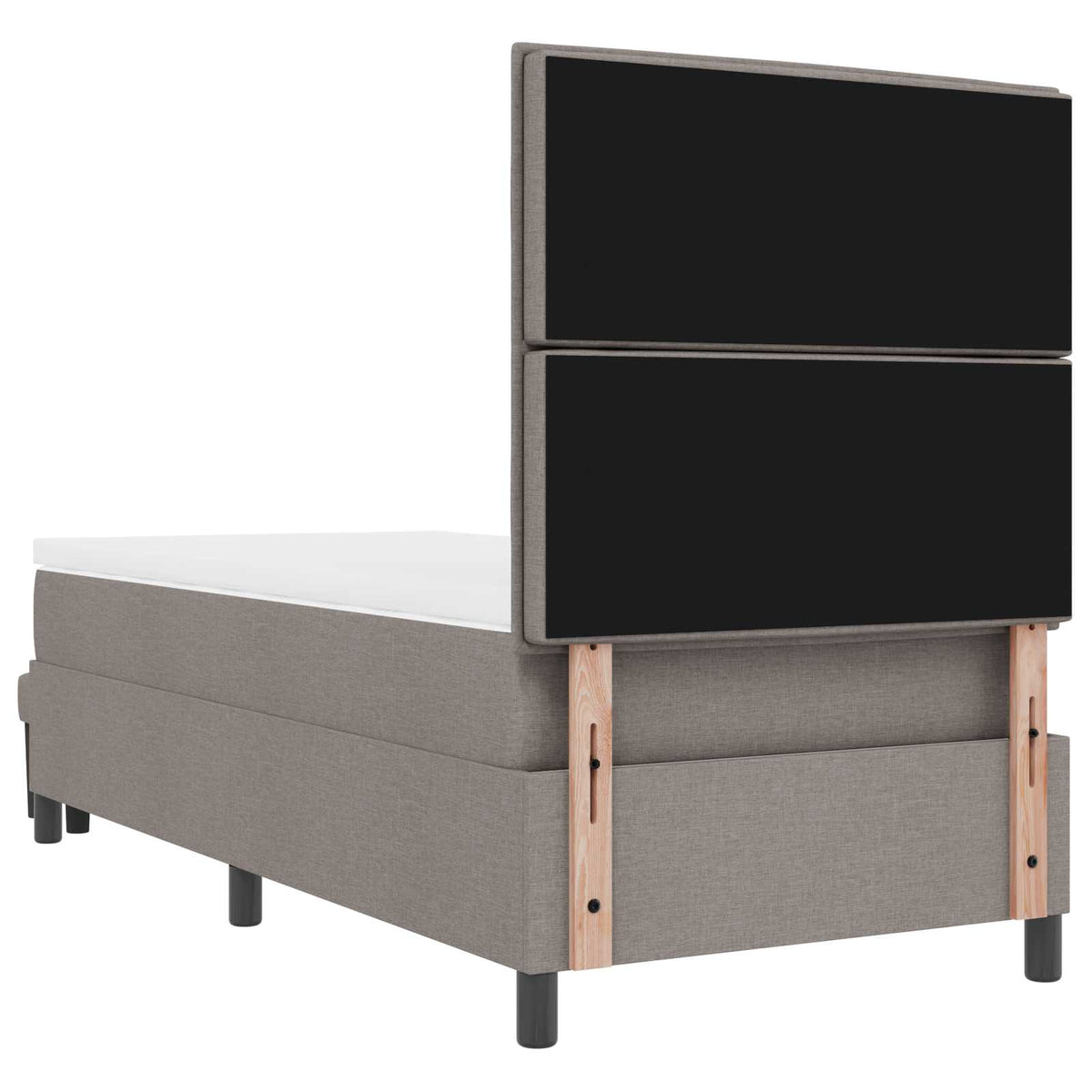 Box spring seng med hovedgærde Gråbrun 80 x 200 cm Stof