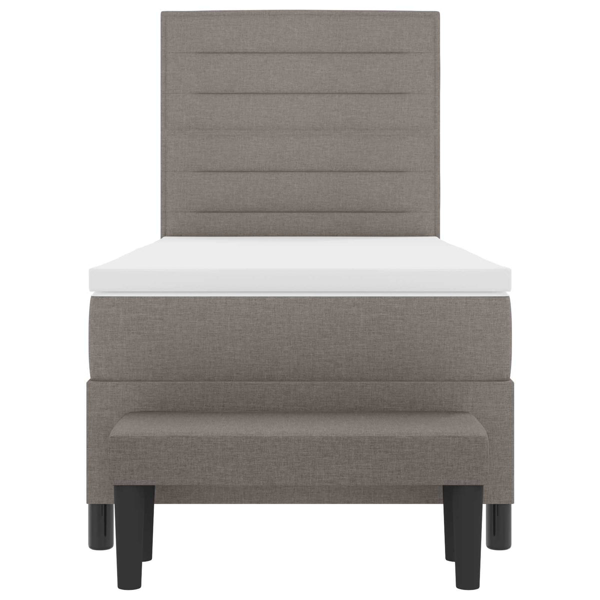 Box spring seng med hovedgærde Gråbrun 80 x 200 cm Stof