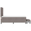 Box spring seng med hovedgærde Gråbrun 80 x 200 cm Stof