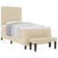 Box spring seng med hovedgærde Creme 80 x 200 cm Stof