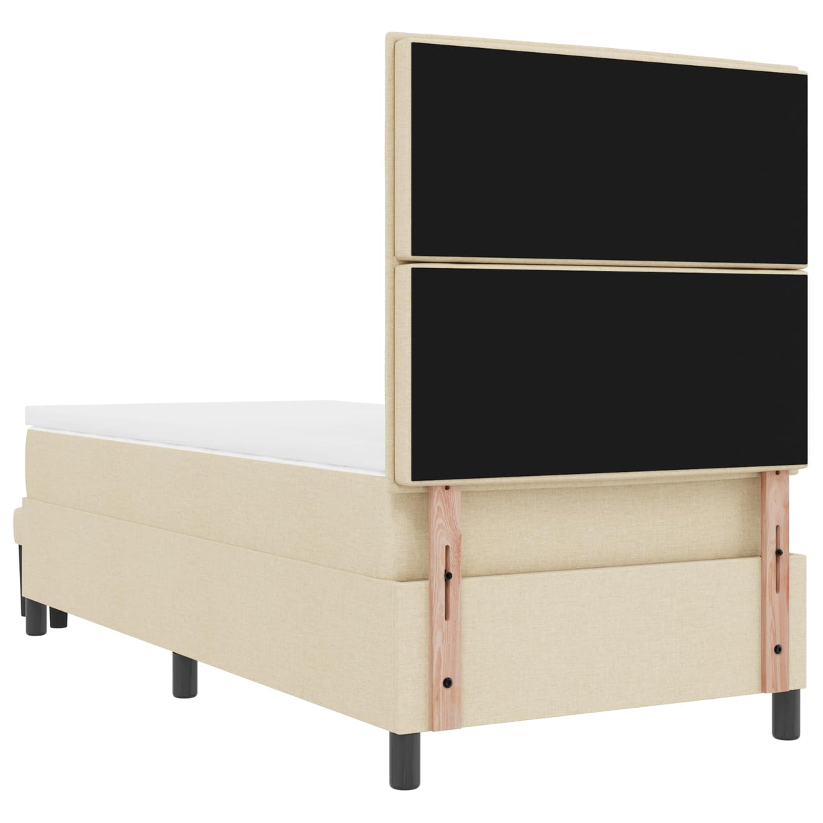 Box spring seng med hovedgærde Creme 80 x 200 cm Stof