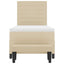 Box spring seng med hovedgærde Creme 80 x 200 cm Stof