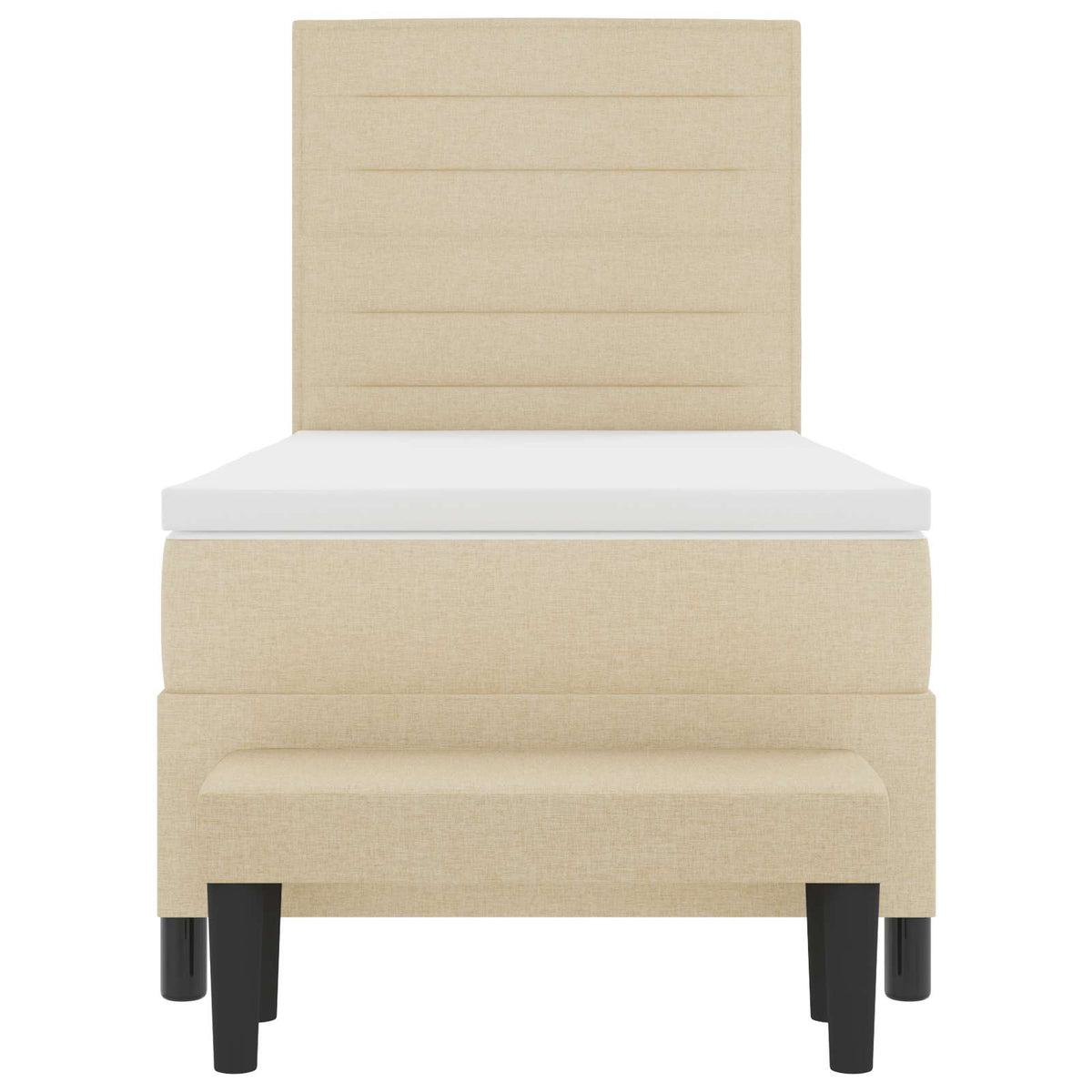 Box spring seng med hovedgærde Creme 80 x 200 cm Stof