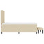 Box spring seng med hovedgærde Creme 80 x 200 cm Stof