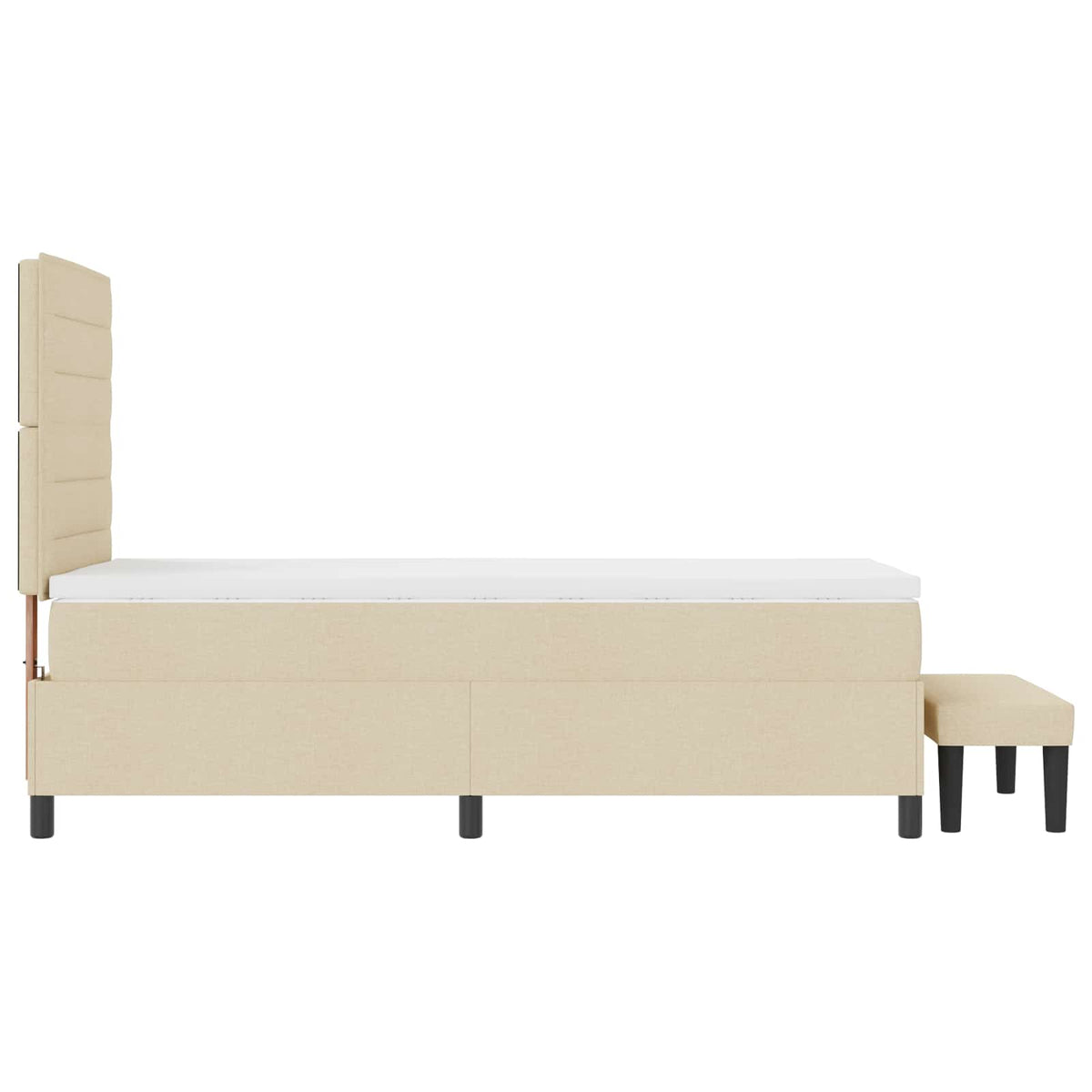 Box spring seng med hovedgærde Creme 80 x 200 cm Stof