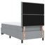 Box spring seng med hovedgærde Lysegrå 90 x 190 cm Stof