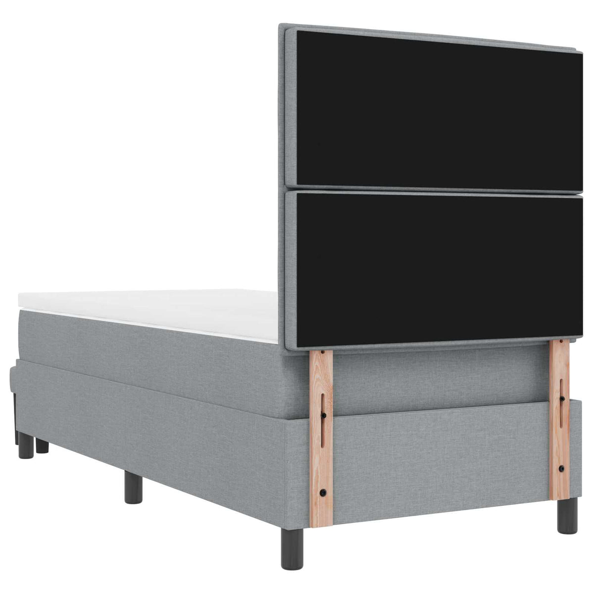 Box spring seng med hovedgærde Lysegrå 90 x 190 cm Stof