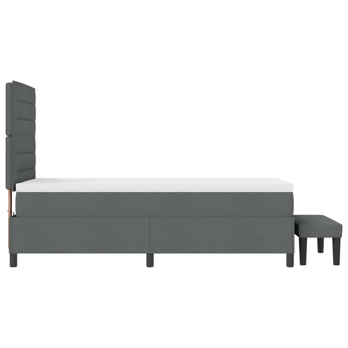 Box spring seng med pude Mørkegrå 90 x 190 cm Stof
