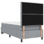 Box spring seng med hovedgærde Lysegrå 90 x 200 cm Stof