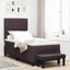 Box spring seng med hovedgærde Mørk Brun 90 x 200 cm Stof