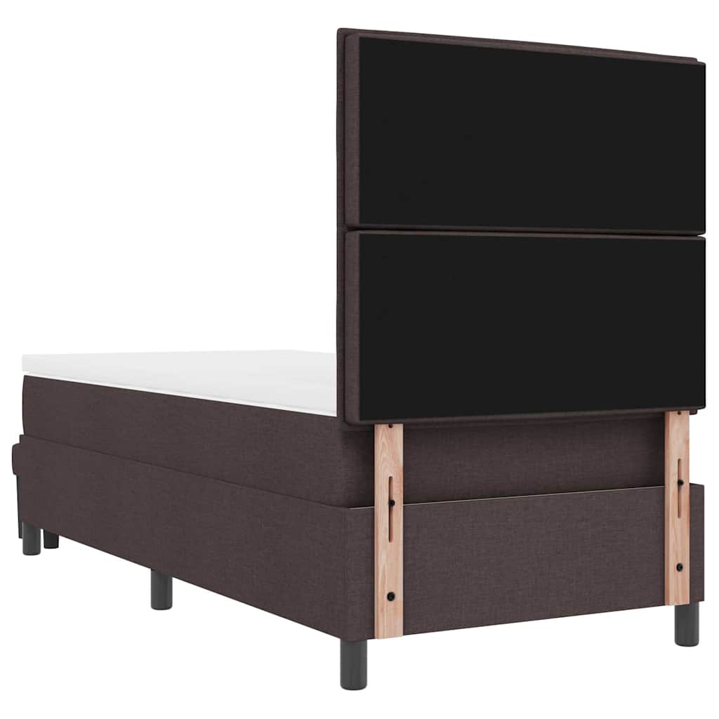 Box spring seng med hovedgærde Mørk Brun 90 x 200 cm Stof