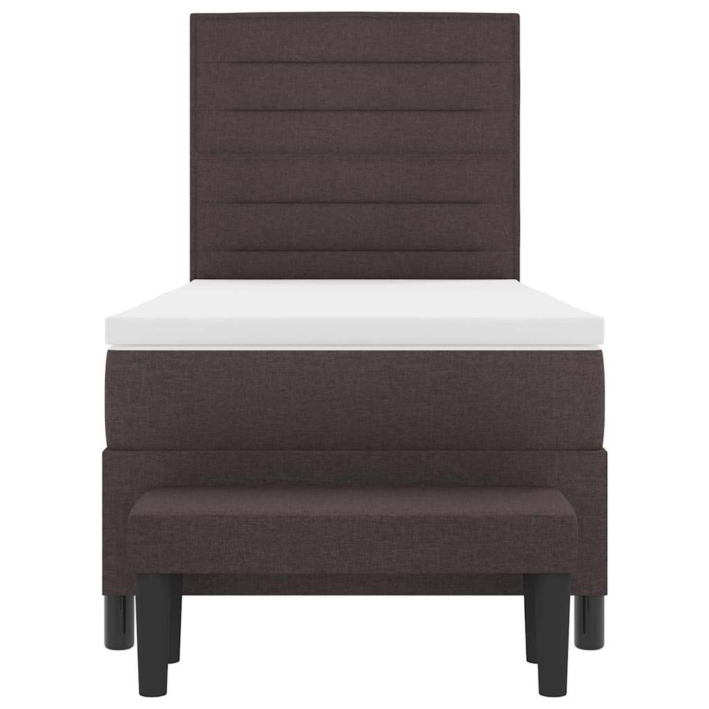 Box spring seng med hovedgærde Mørk Brun 90 x 200 cm Stof