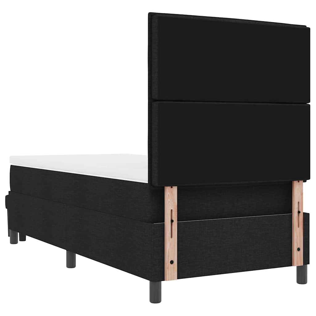 Box spring seng med hovedgærde Sort 100 x 200 cm Stof