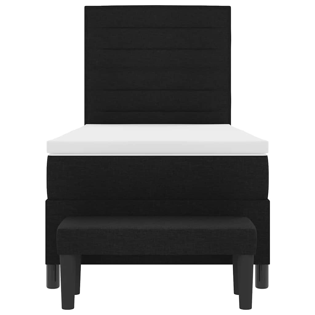 Box spring seng med hovedgærde Sort 100 x 200 cm Stof