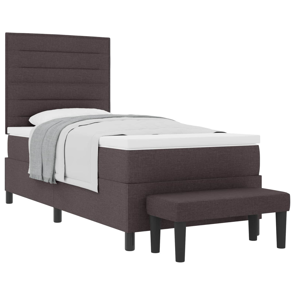 Box spring seng med hovedgærde Mørk Brun 100 x 200 cm Stof