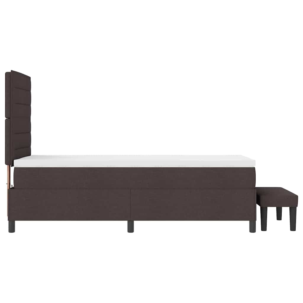 Box spring seng med hovedgærde Mørk Brun 100 x 200 cm Stof