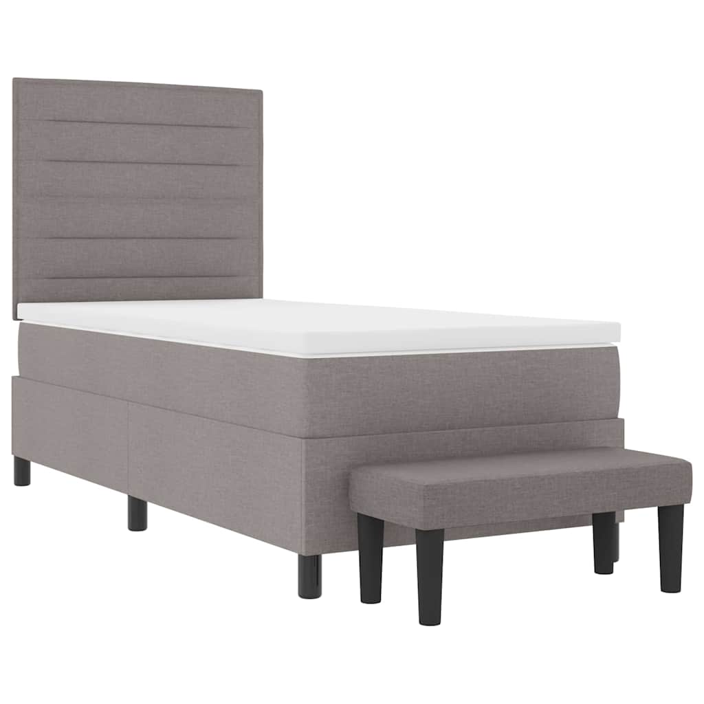 Box spring seng med hovedgærde Gråbrun 100 x 200 cm Stof